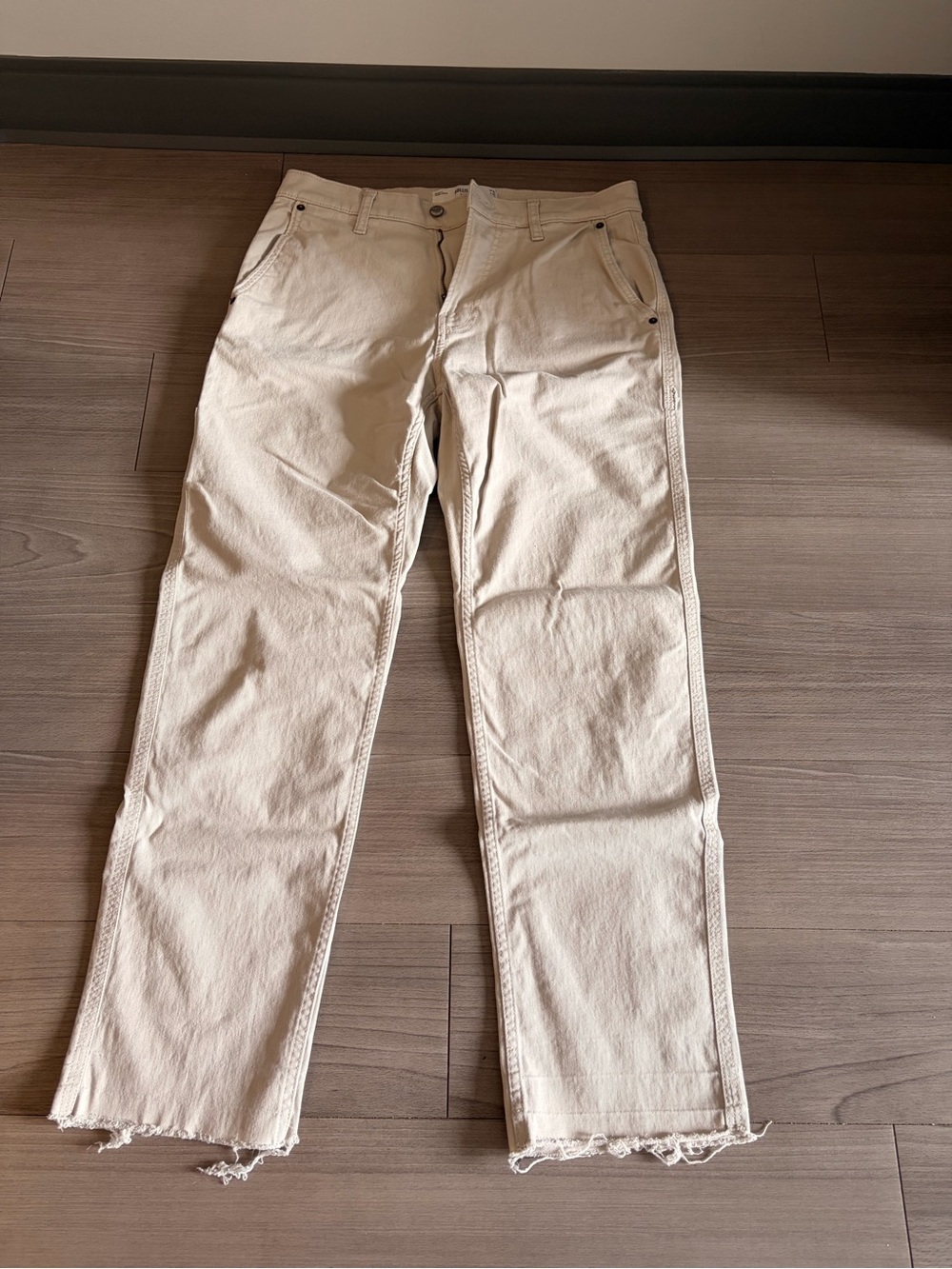 Hollister Light Cream Jeans with Branded Button